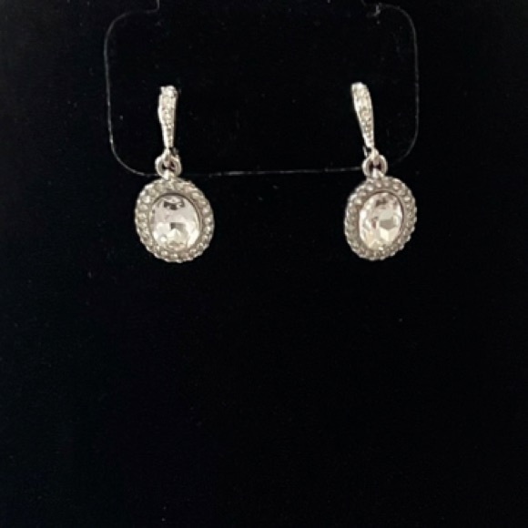 Givenchy Silver Cubic Zirconia & Pave Crystal Drop Earrings - Picture 4 of 4